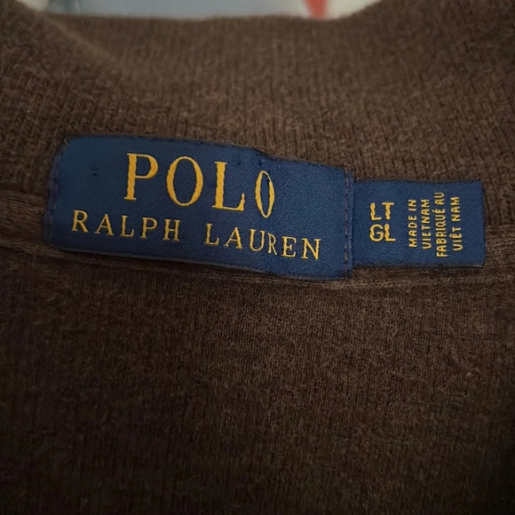 Vintage Polo Ralph Lauren 1/4 Zip Up Sweater Brown | Large - Picture 4 of 5